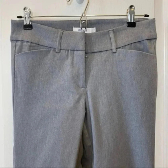 Ricki’s Slim Ankle Zip Pants Cropped Stretch Microtwill Cigarette Trousers Grey - Picture 8 of 16